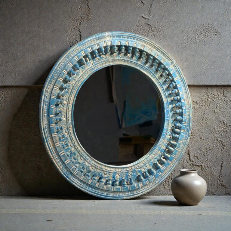 Round Carved Mirror