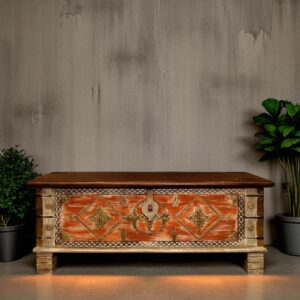 Handcrafted Teal Box cum Coffee Table