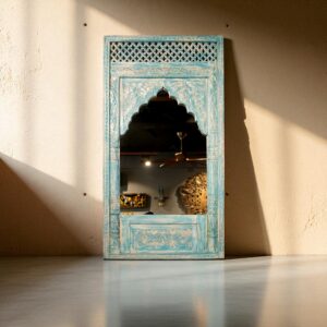 Jharokha Mirror Frame Teal Colour
