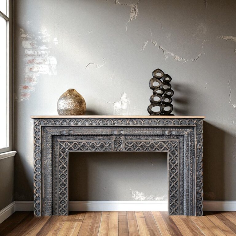 Console Grey Colour with Old Wood