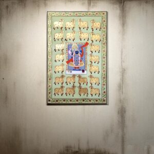 Shrinath Ji with Kamdhenu (Pista Green)