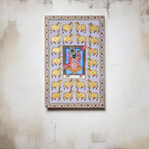 Shrinath Ji with Kamdhenu (Lavender)