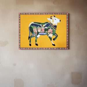 Kamdhenu with Krishna Leela (Mustard Yellow)