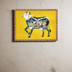 Kamdhenu with Krishna Leela (Bright Yellow)