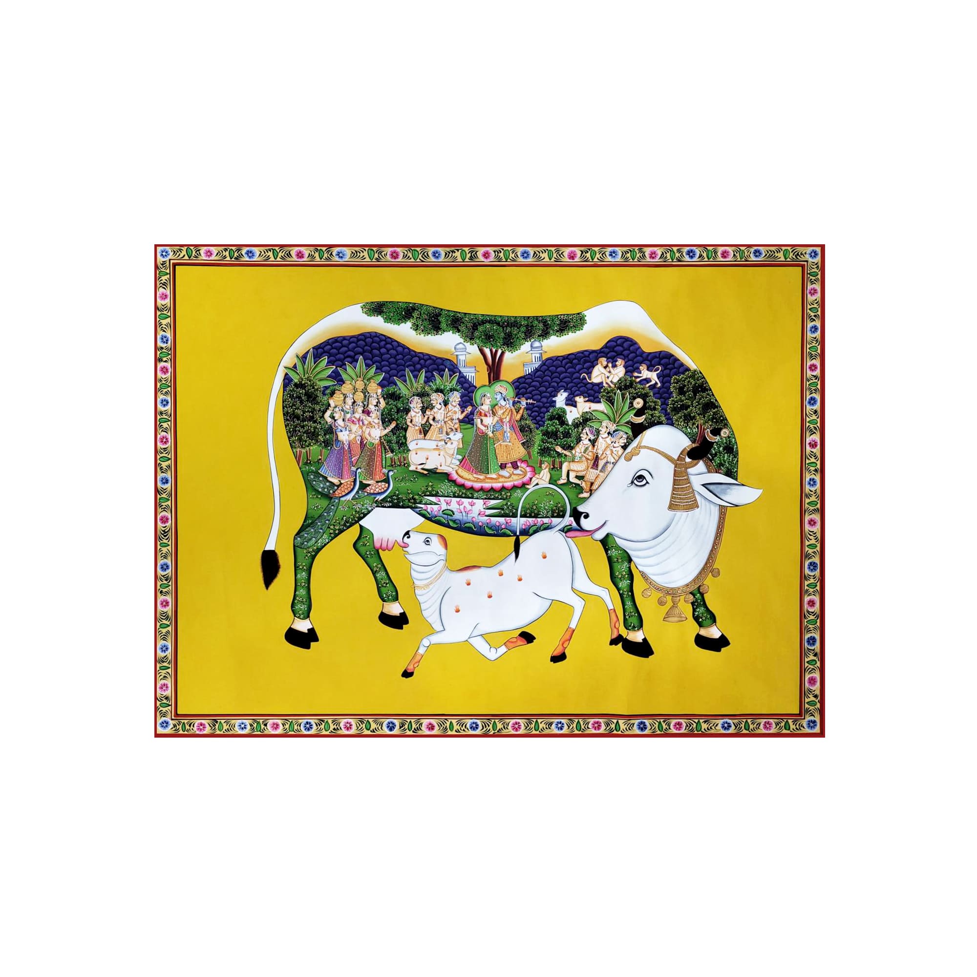 Kamdhenu with Calf (Bright Yellow) - Image 2