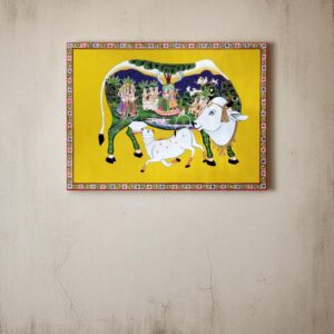 Kamdhenu with Calf (Bright Yellow)