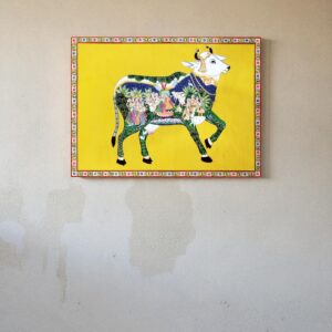 Kamdhenu with Krishna Leela (Bright Yellow)