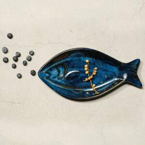 Blue Ceramic Fish Platter