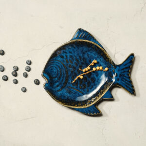 Blue Ceramic Puffer Fish Platter