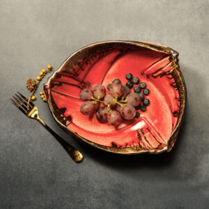 Red Abstract Deep Platter