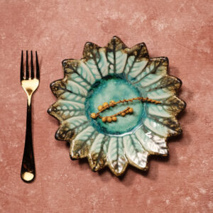Turquoise Flower Plate