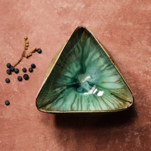 Turquoise Triangle-Shaped Deep Platter