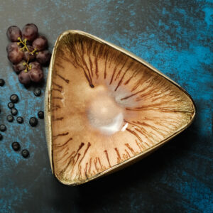 Beige Triangle-Shaped Deep Platter