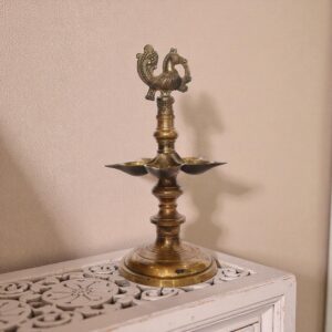 Diya With Peacock on Top