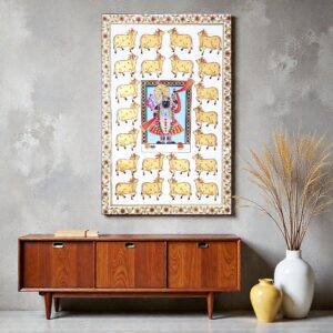 Shrinath Ji with Kamdhenu (White)