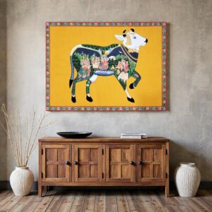 Kamdhenu with Krishna Leela (Mustard Yellow)