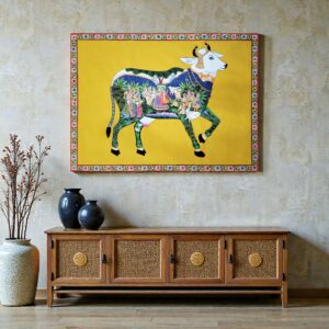 Kamdhenu with Krishna Leela (Bright Yellow)