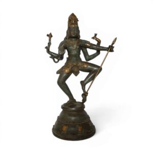Dancing Shiva Ji With Trishul Green Patina Finish