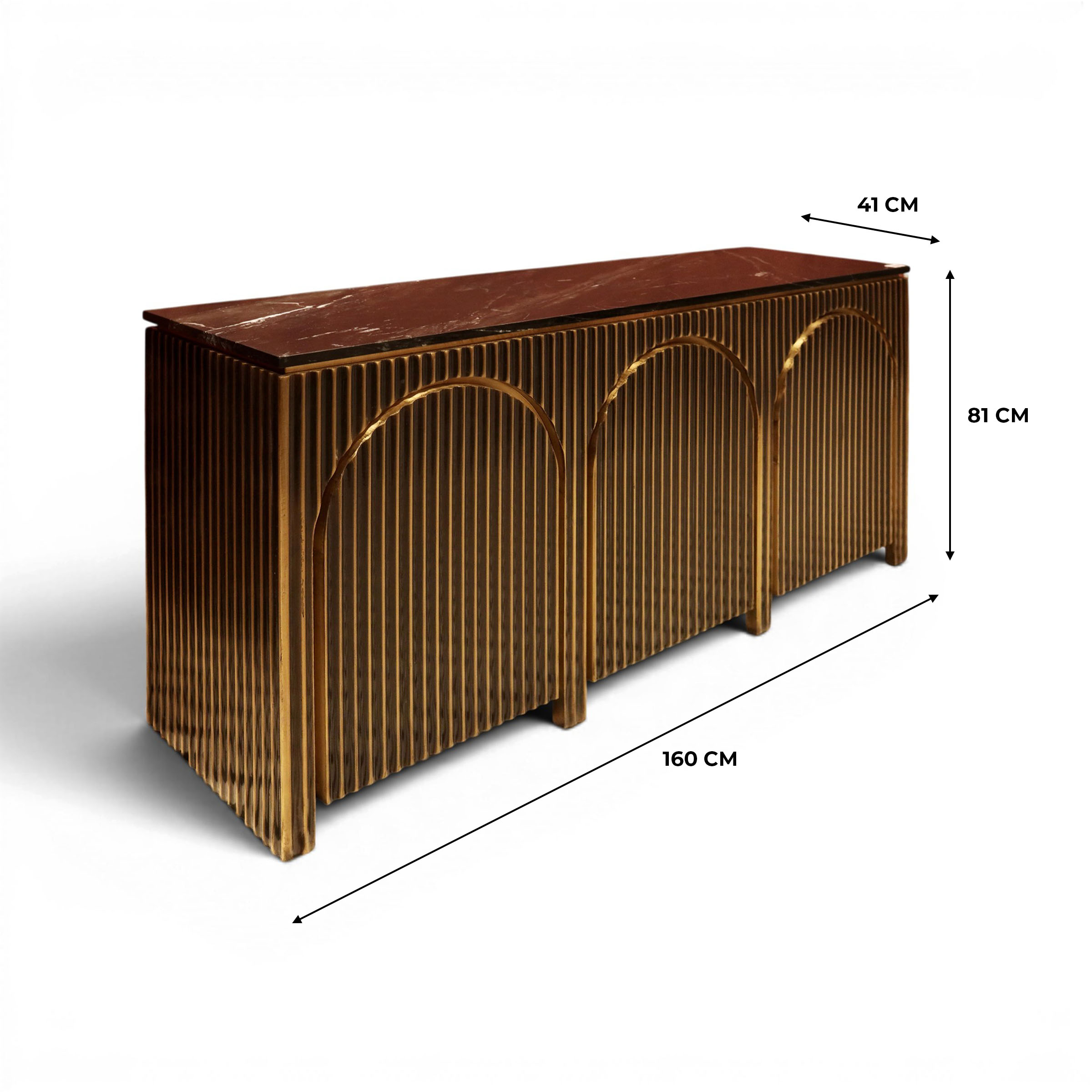 Brass Cladding Marble Top Sideboard - Image 2