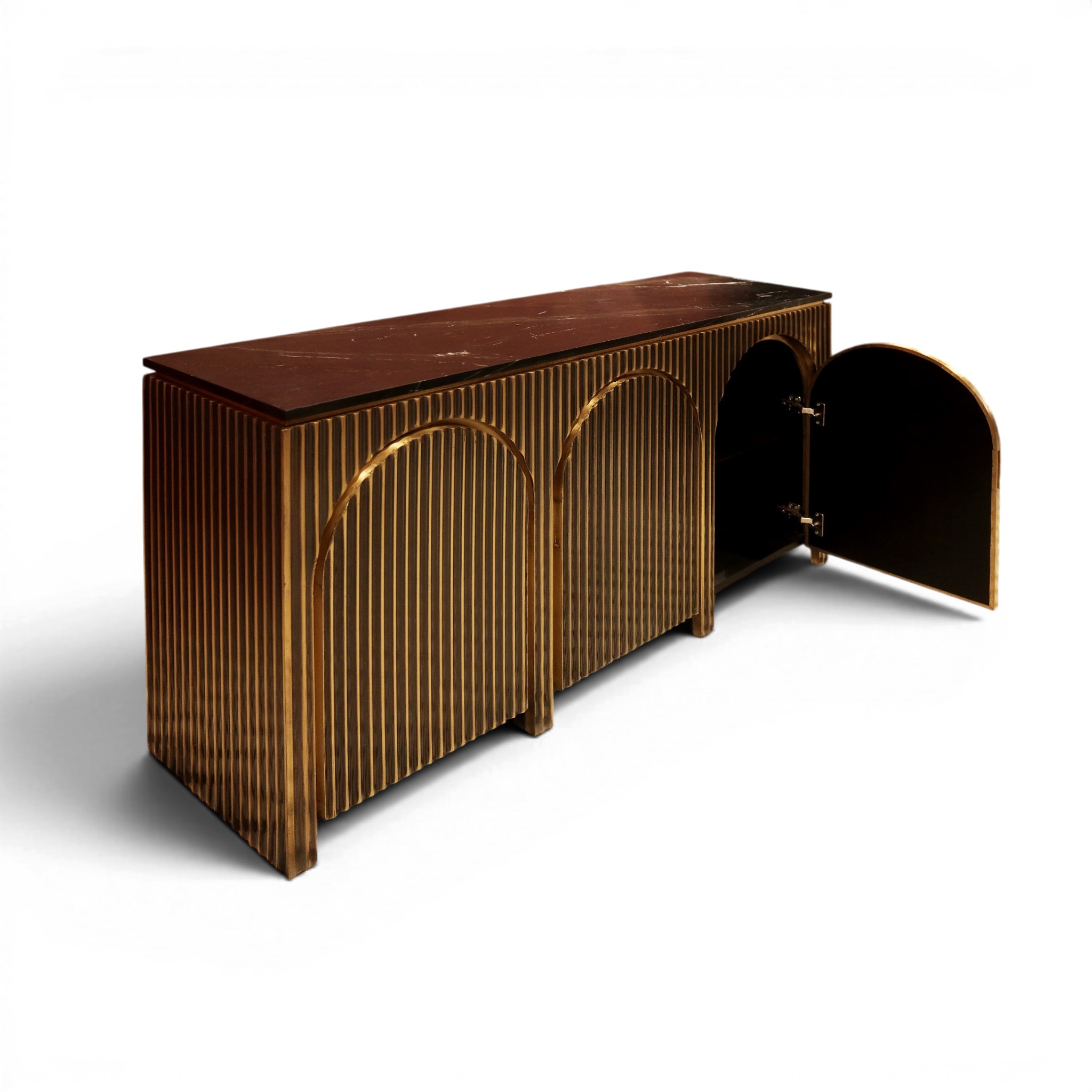 Brass Cladding Marble Top Sideboard - Image 3