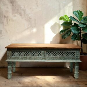 Teal Colour Console With Box Storage