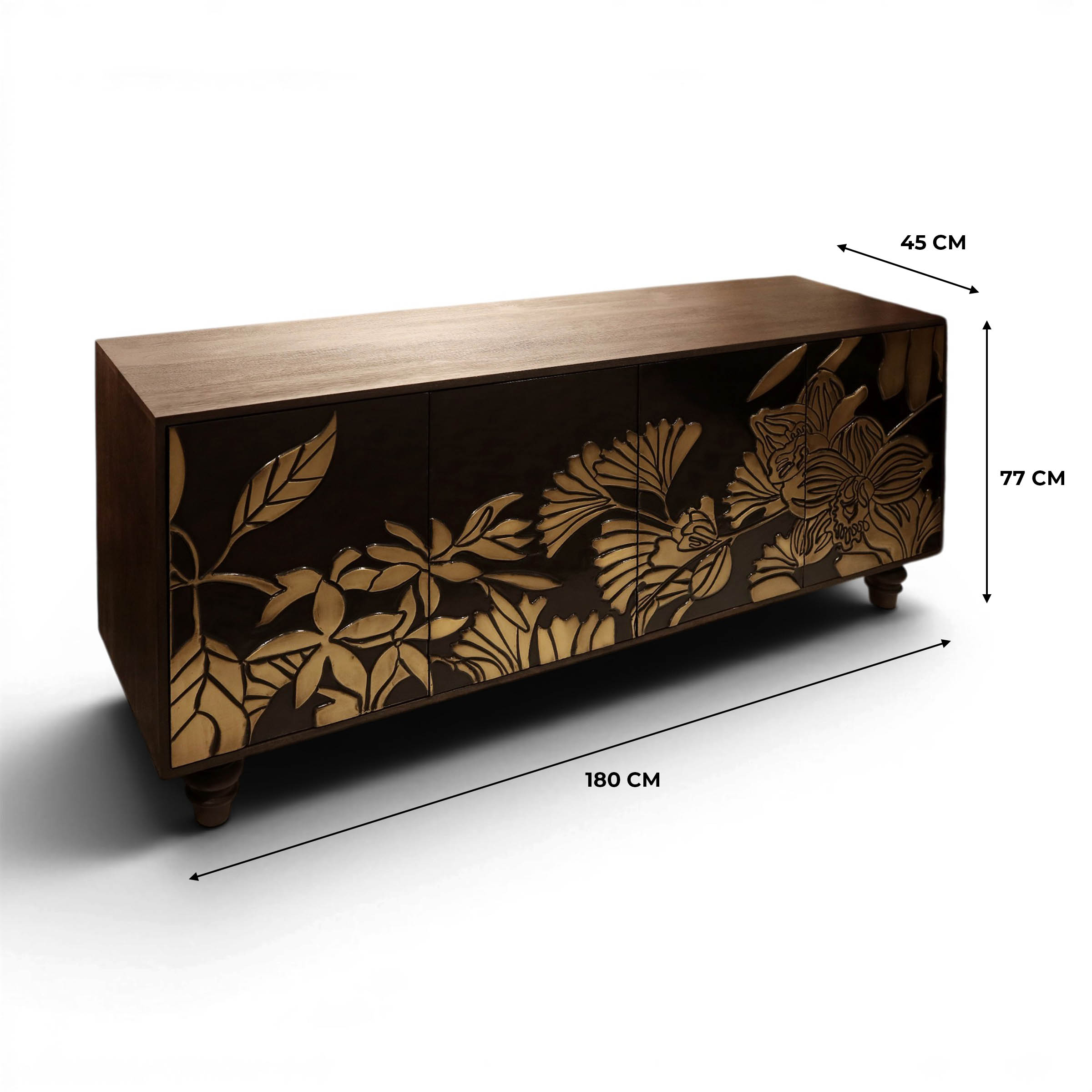 Brass Flower Door Sideboard - Image 2