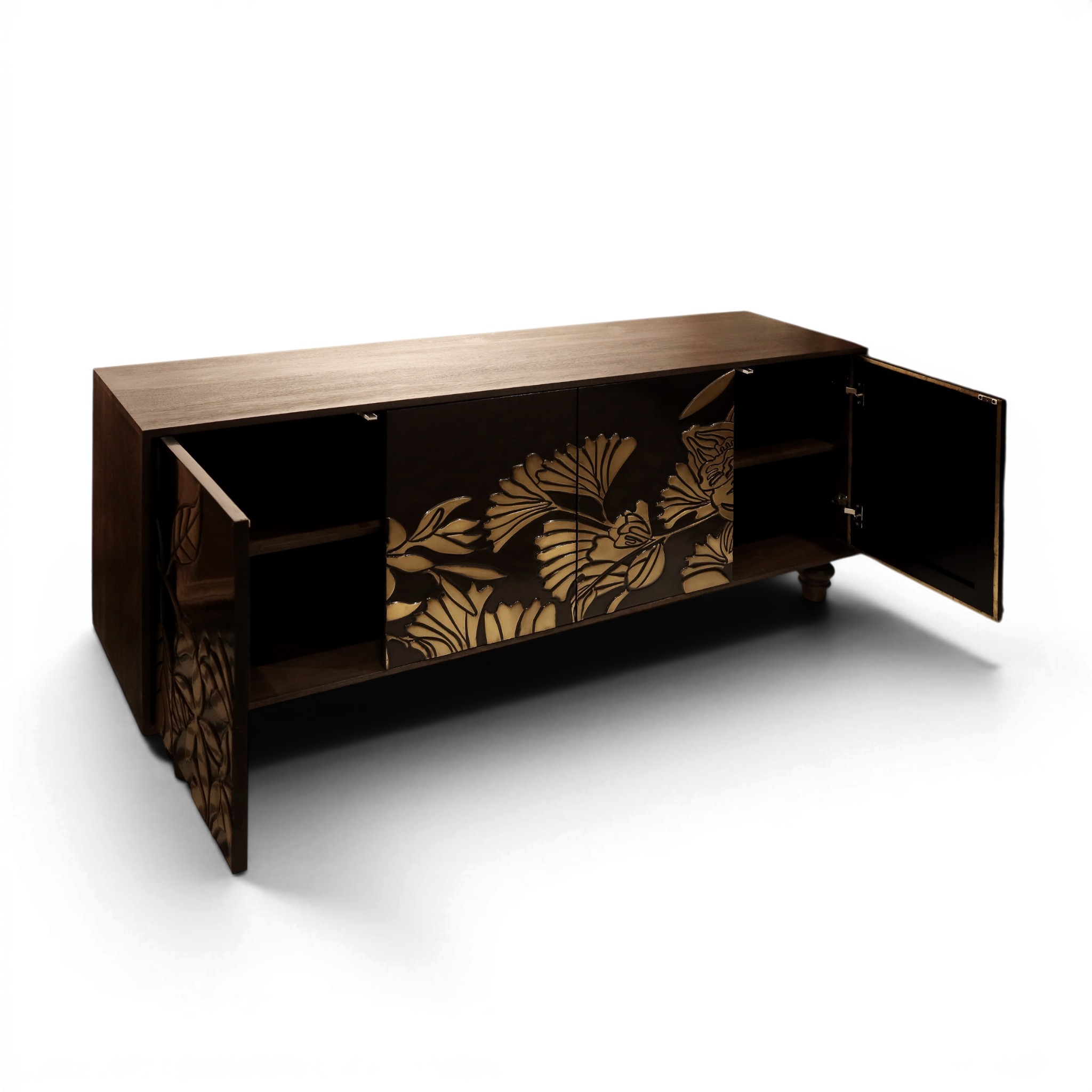 Brass Flower Door Sideboard - Image 3