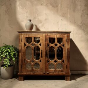 Mirror Door Sideboard Natural Colour
