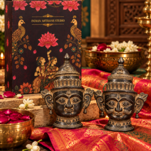 Shiva and Parvati Face Set | Lotus & Peacock Heritage Box