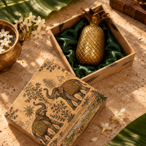 Antique Brass Pineapple Decor | Elephant Heritage Gift Box