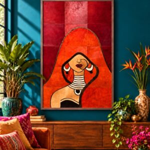 Premium "Jugni" Framed Contemporary Folk Art Portrait