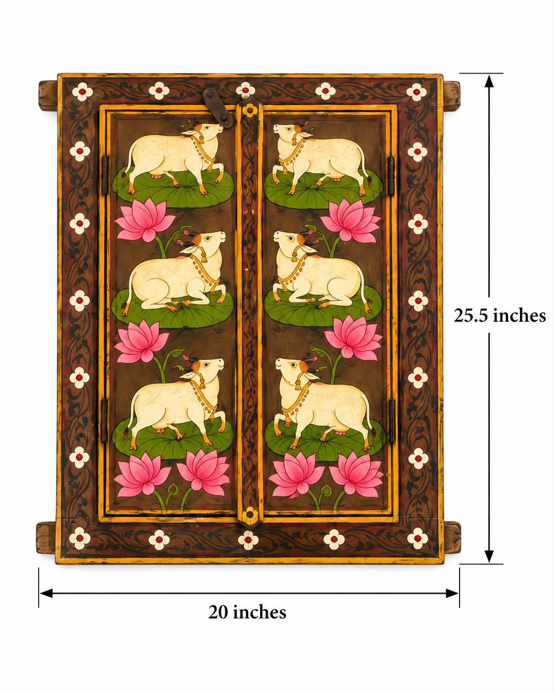 Pichwai cow and lotus wall art for traditional Indian home decor